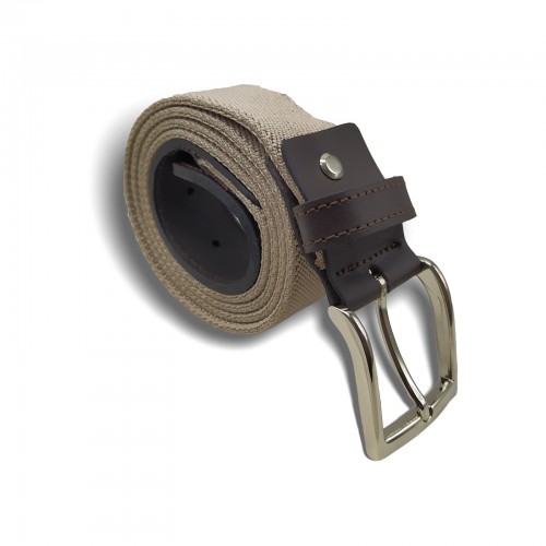Cinturon elastico beige enrollado